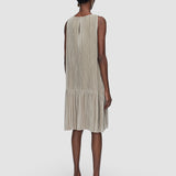 Beige Rida Pleated Satin Dress - Joseph