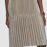 Beige Rida Pleated Satin Dress - Joseph