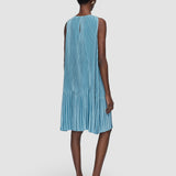 Blue Rida Pleated Satin Dress - Joseph