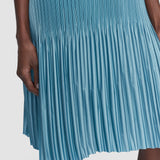 Blue Rida Pleated Satin Dress - Joseph
