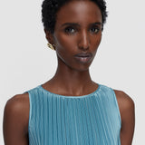 Blue Rida Pleated Satin Dress - Joseph