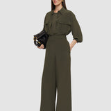 Green Rihani Crepe de Soie Silk Trousers - Joseph