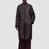 Purple Robbie Long Wool Shearling Coat - Joseph