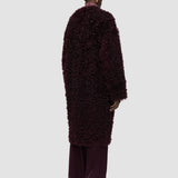 Purple Robbie Long Wool Shearling Coat - Joseph
