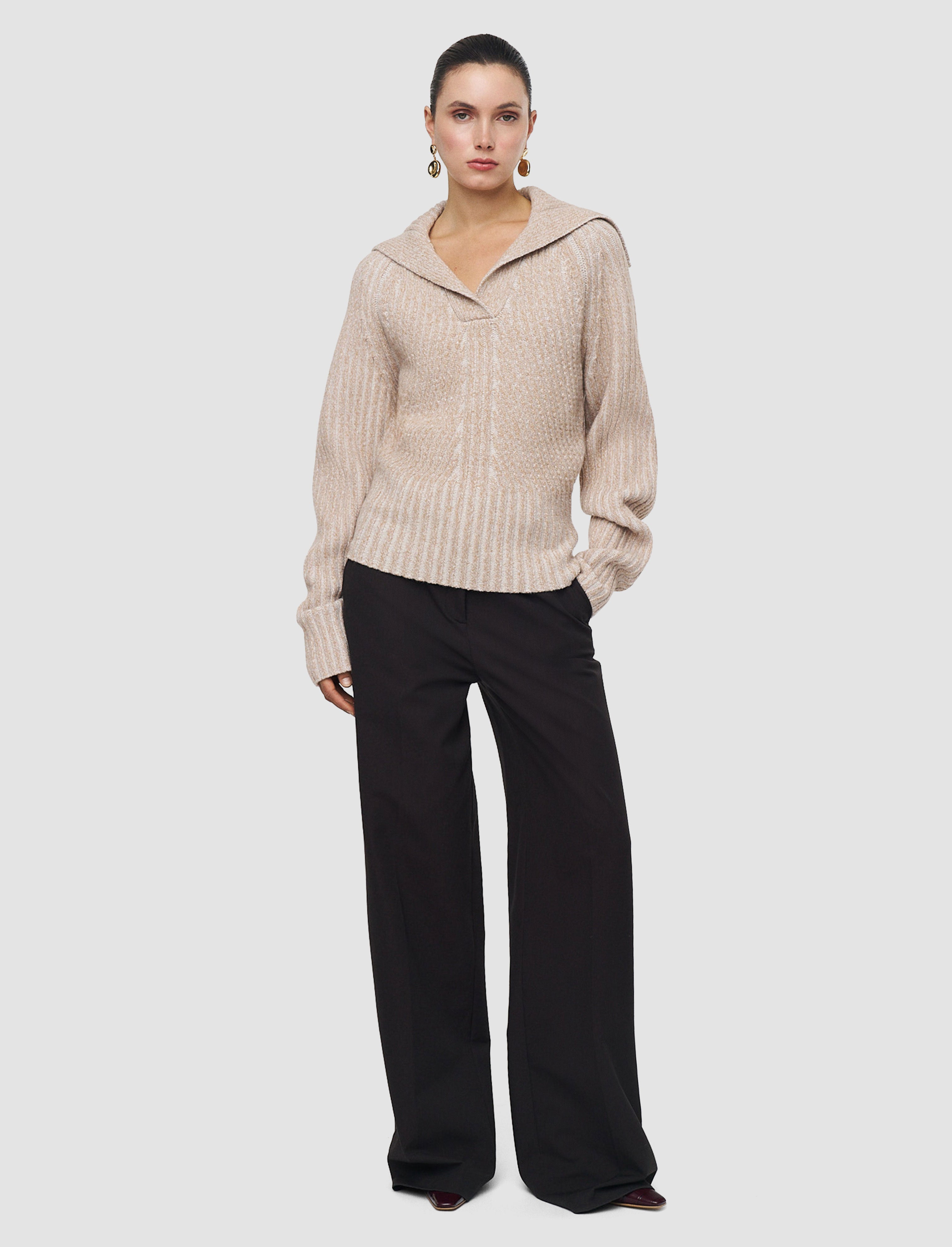 beige-pull-robby-en-laine-merinos-moulinee-JOSEPH