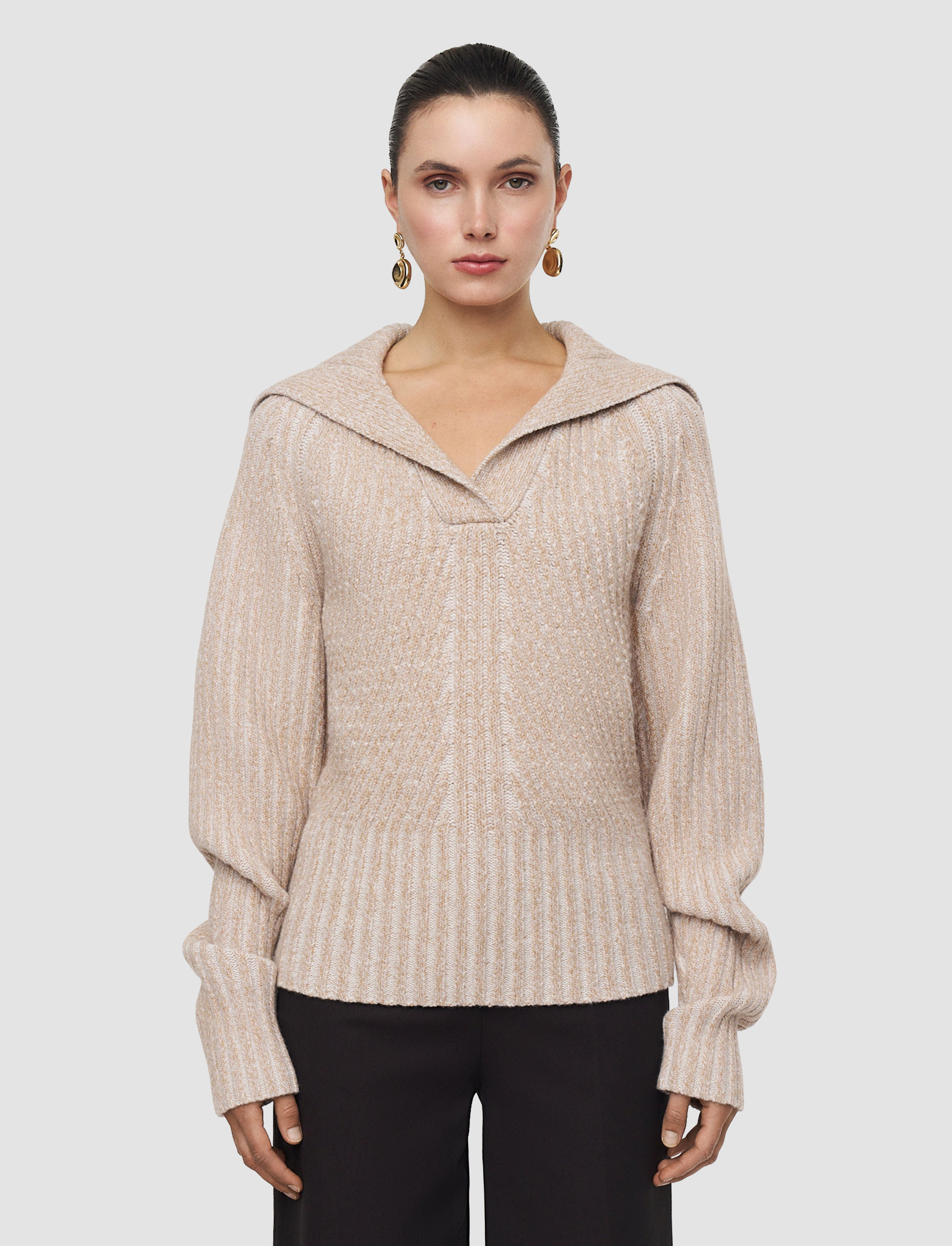 beige-pull-robby-en-laine-merinos-moulinee-JOSEPH
