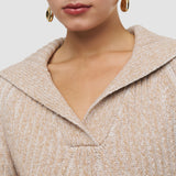 Beige Robby Mouliné Merino Knit Jumper - Joseph