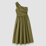 Green Ros Cotton Poplin Dress - Joseph