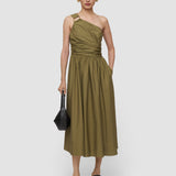 Green Ros Cotton Poplin Dress - Joseph