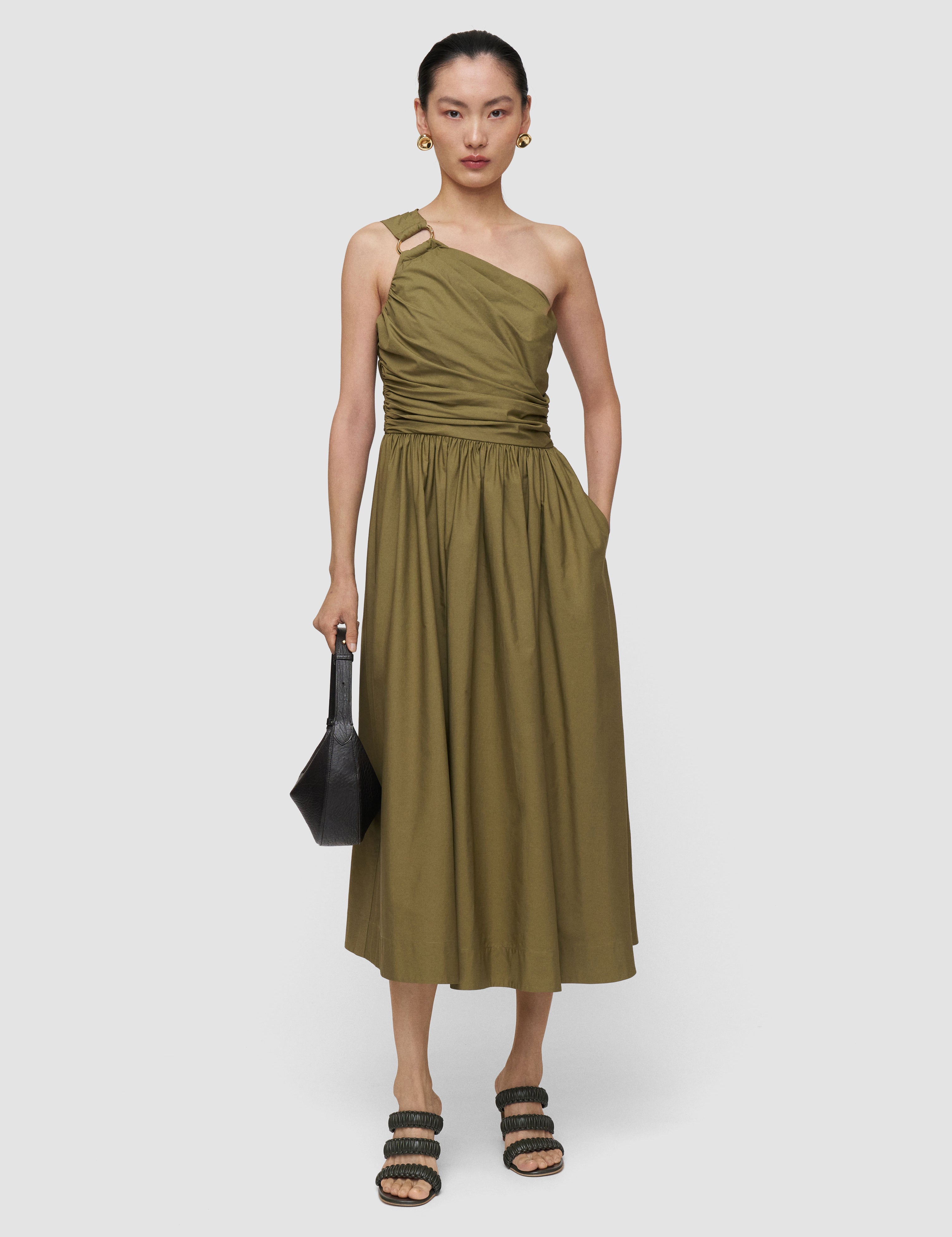 Green Ros Cotton Poplin Dress - Joseph