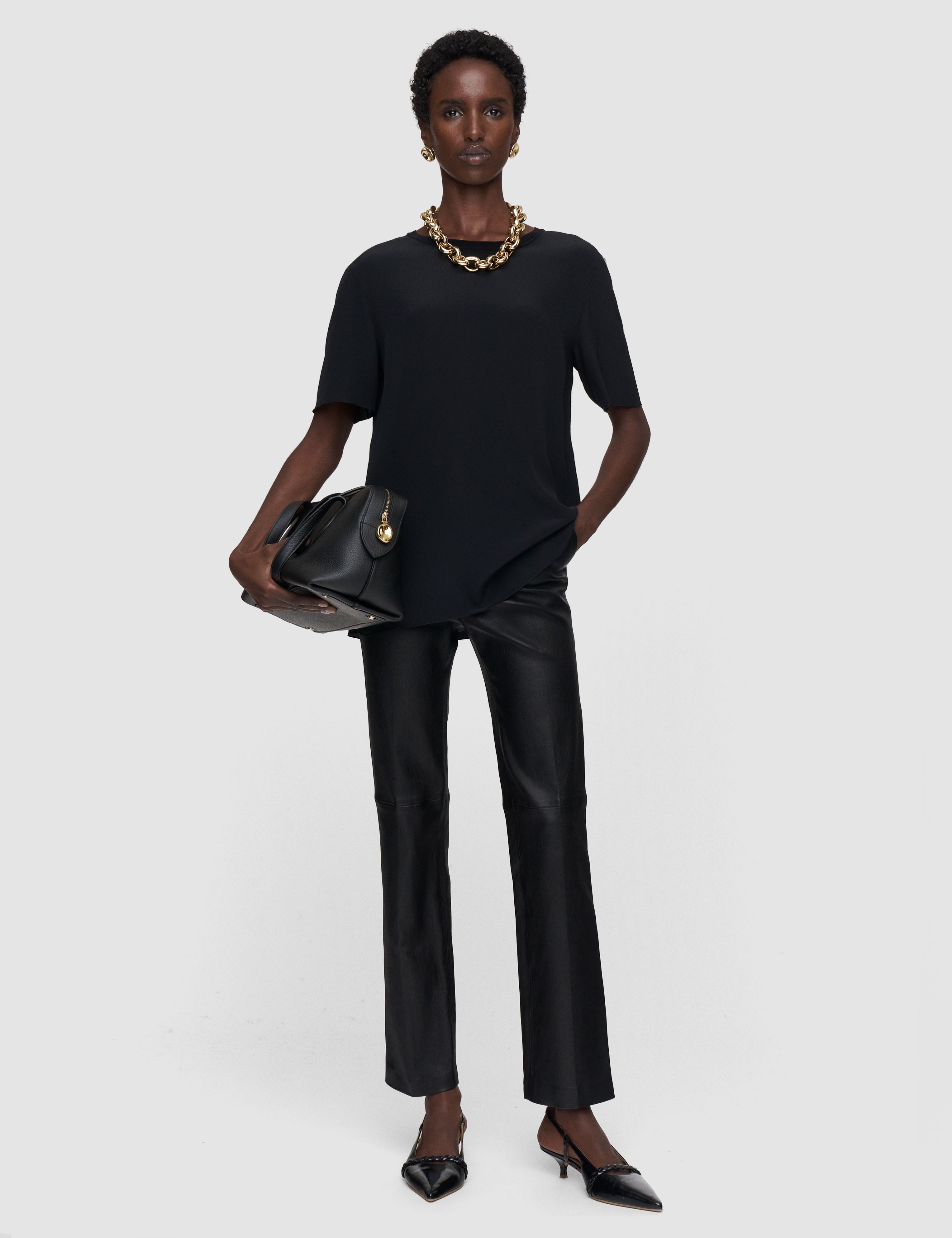 Black Rubin Crepe de Soie Silk Blouse - Joseph