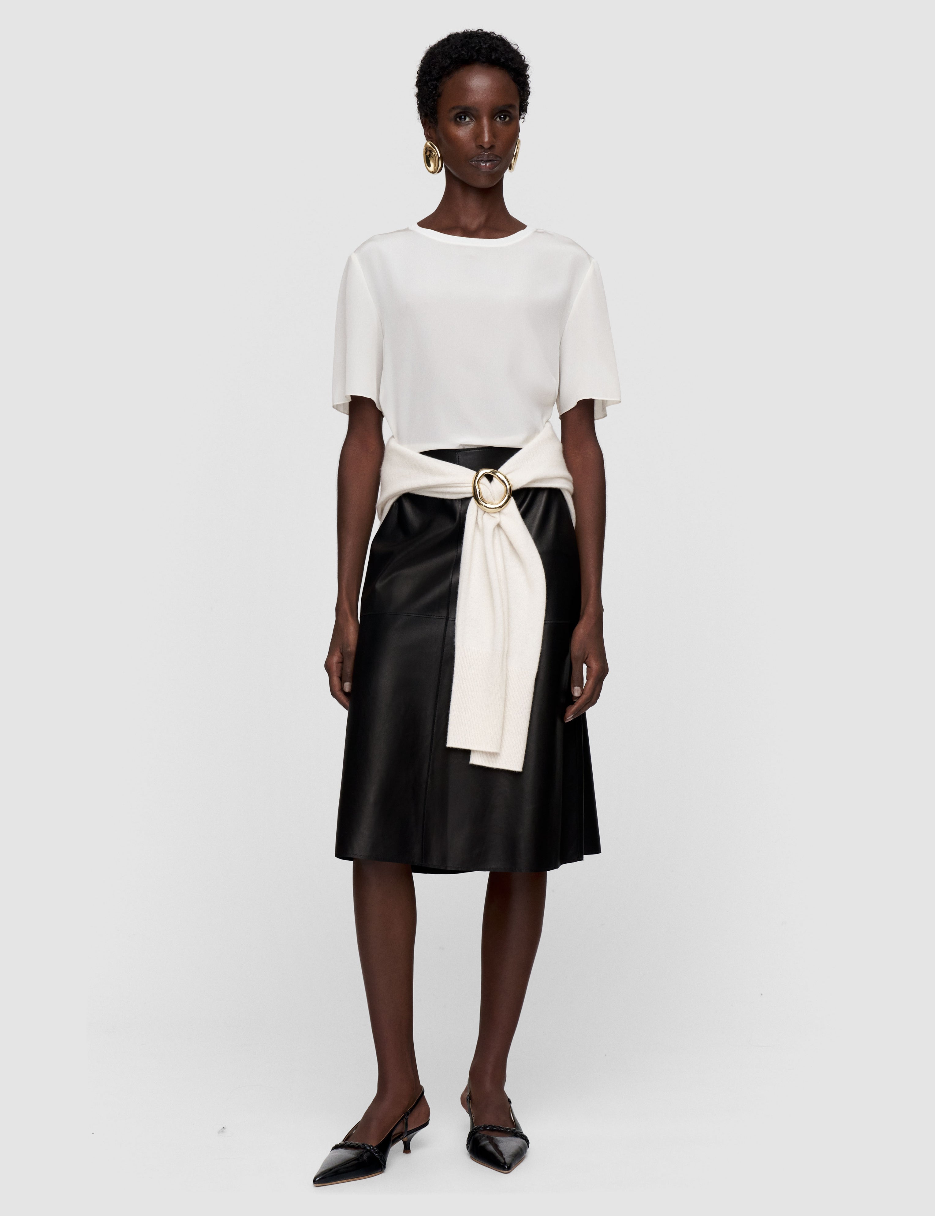 White Rubin Crepe de Soie Silk Blouse - Joseph