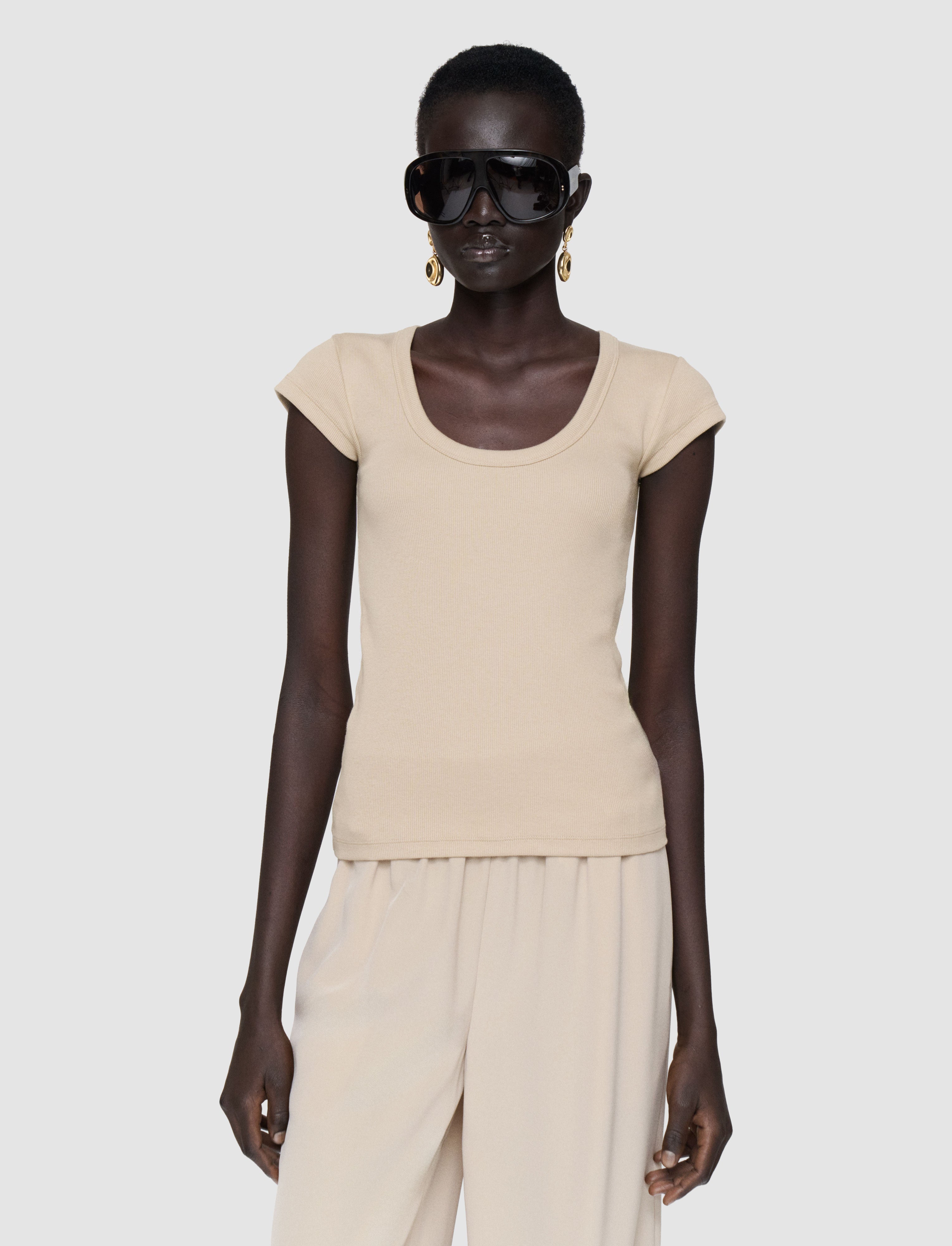 beige-saba-cotton-rib-top-JOSEPH