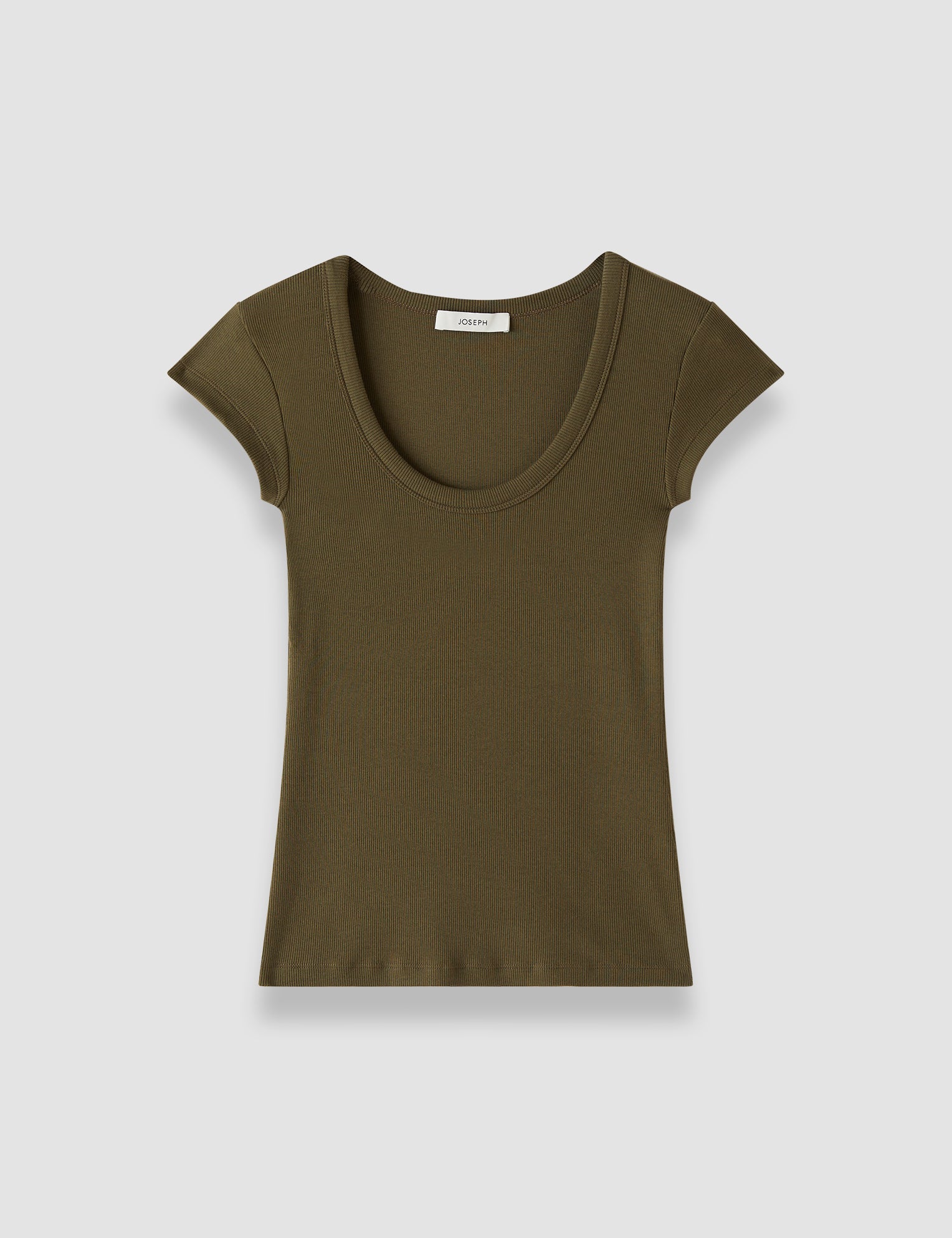 Green Saba Cotton Rib Top - Joseph