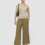 Green Saba Cotton Rib Top - Joseph