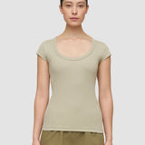 Green Saba Cotton Rib Top - Joseph