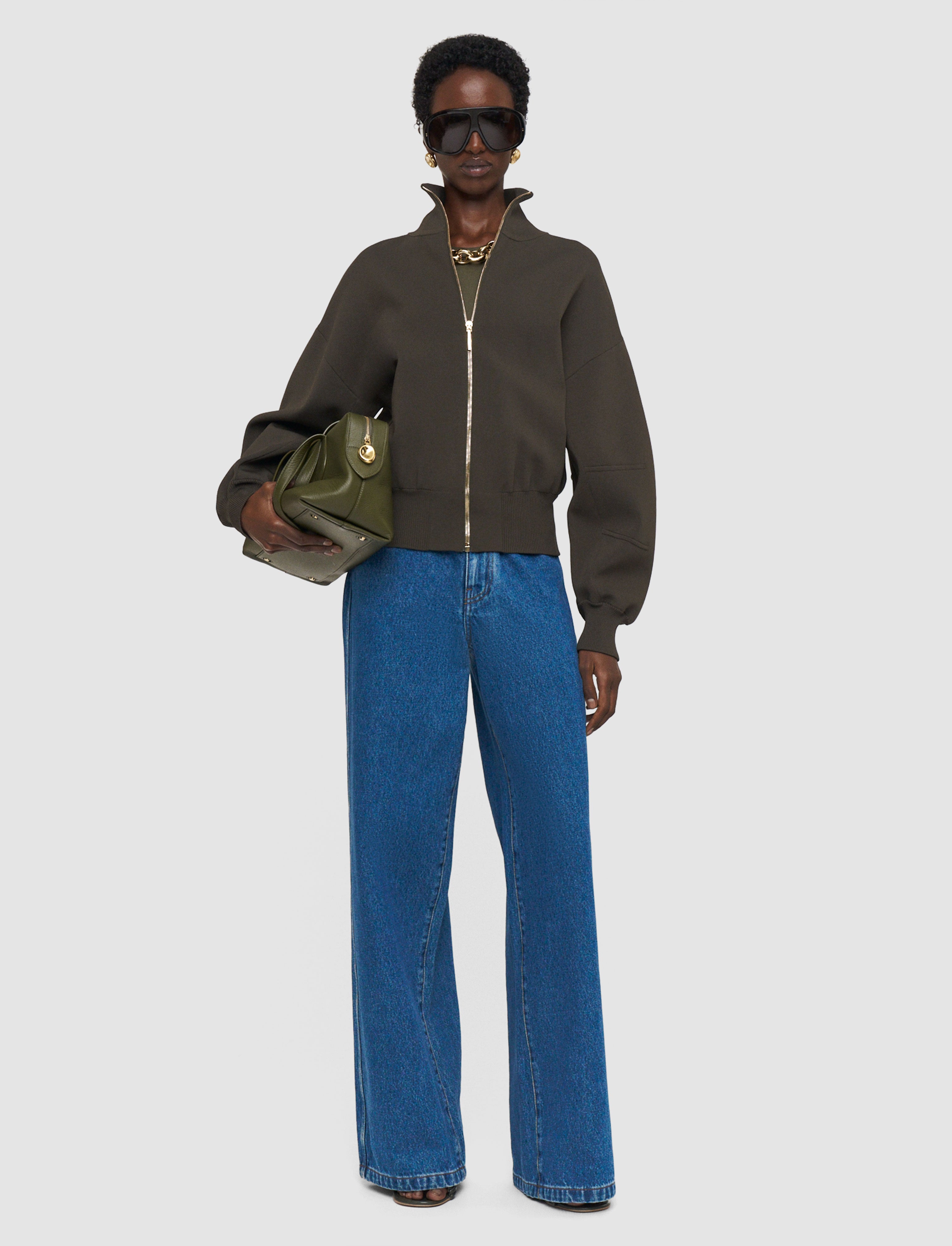 green-sable-milano-knit-bomber-jacket-JOSEPH