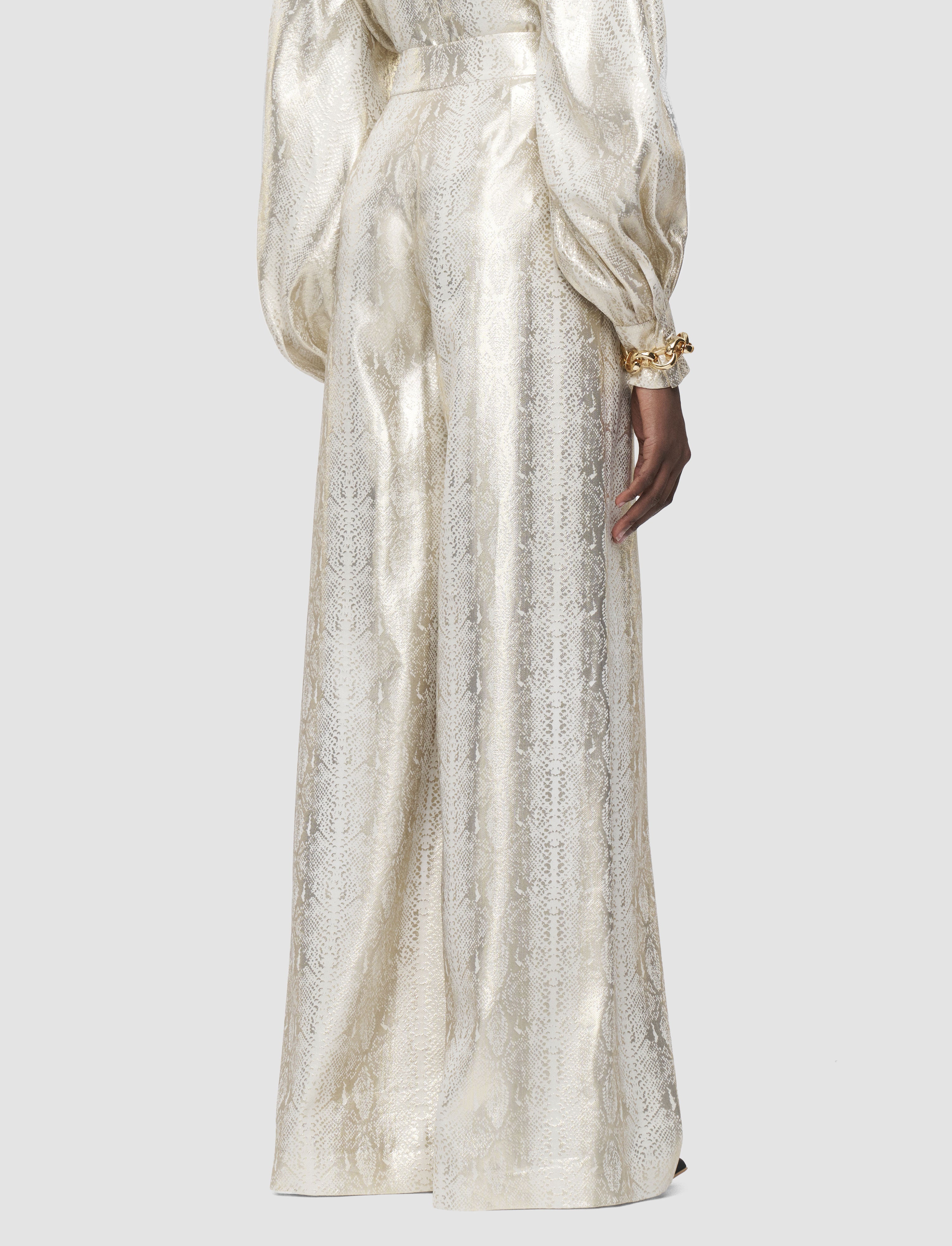 gold-pantalon-selene-soie-snake-lame-JOSEPH