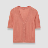 Pink Sens Silk Cotton Rib Top - Joseph