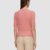 Pink Sens Silk Cotton Rib Top - Joseph
