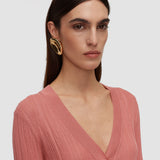 Pink Sens Silk Cotton Rib Top - Joseph