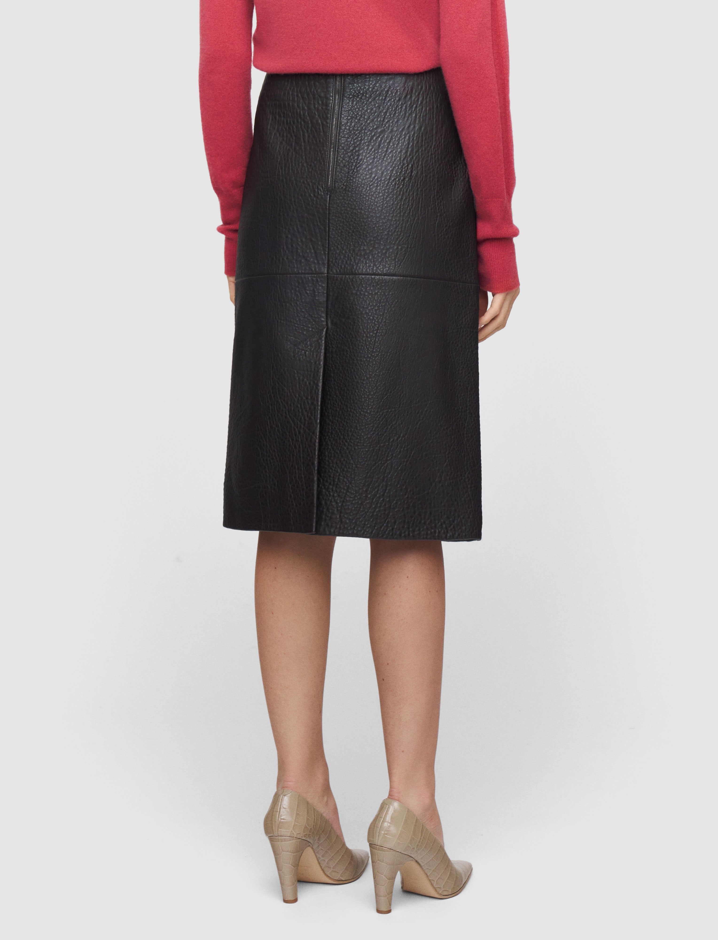 brown-shroff-pebble-leather-skirt-JOSEPH