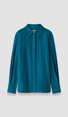 Blue Sina Silk Stripe Blouse - Joseph