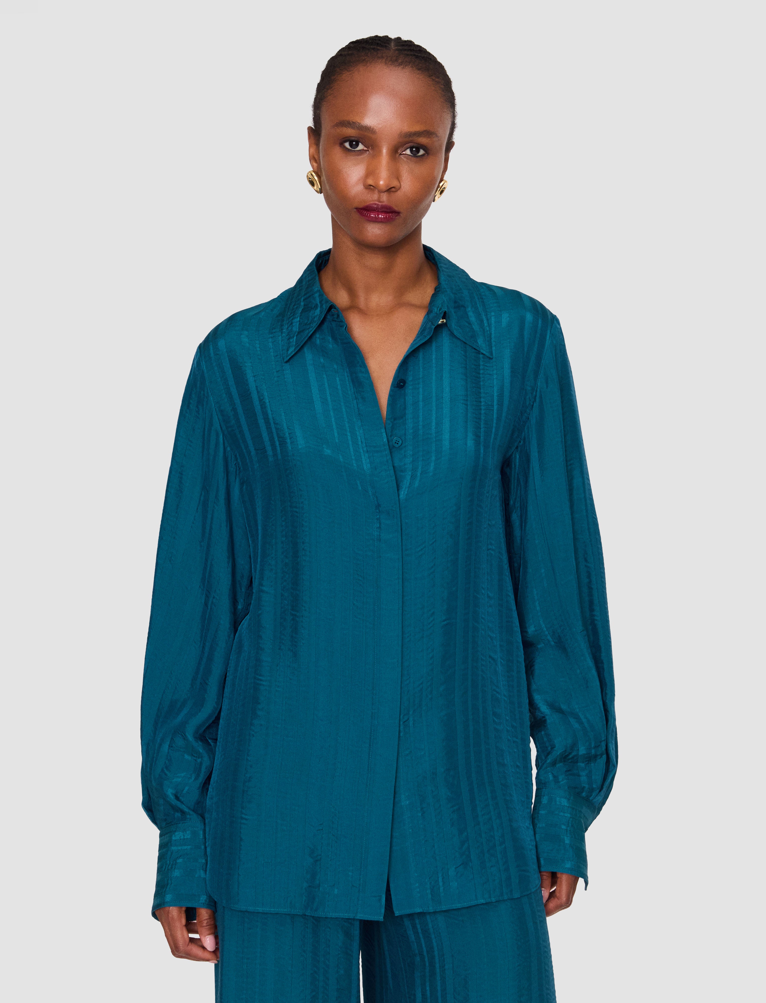 blue-sina-silk-stripe-blouse-JOSEPH