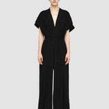 Black Sofia Airy Plissé Jumpsuit - Joseph