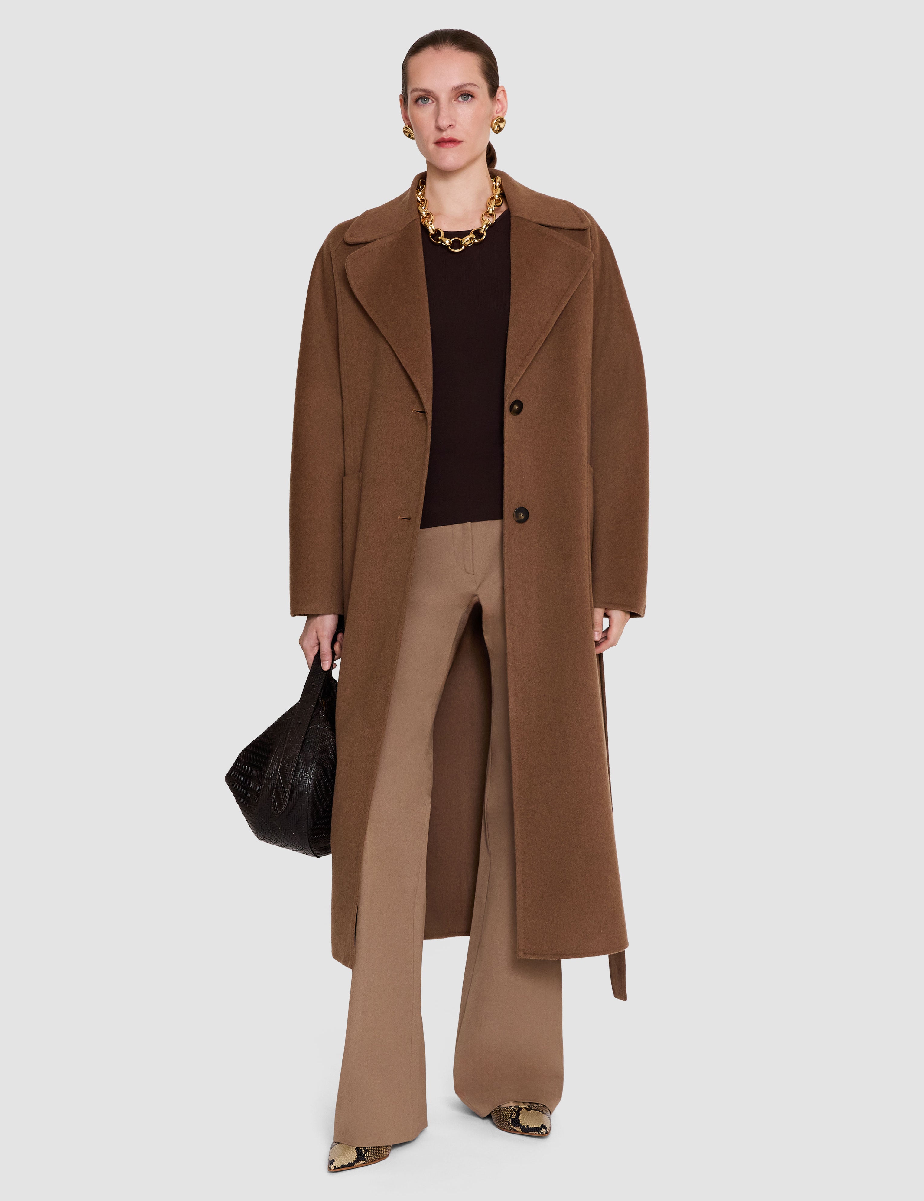 Brown Spencer Double Face Cashmere Coat - Joseph
