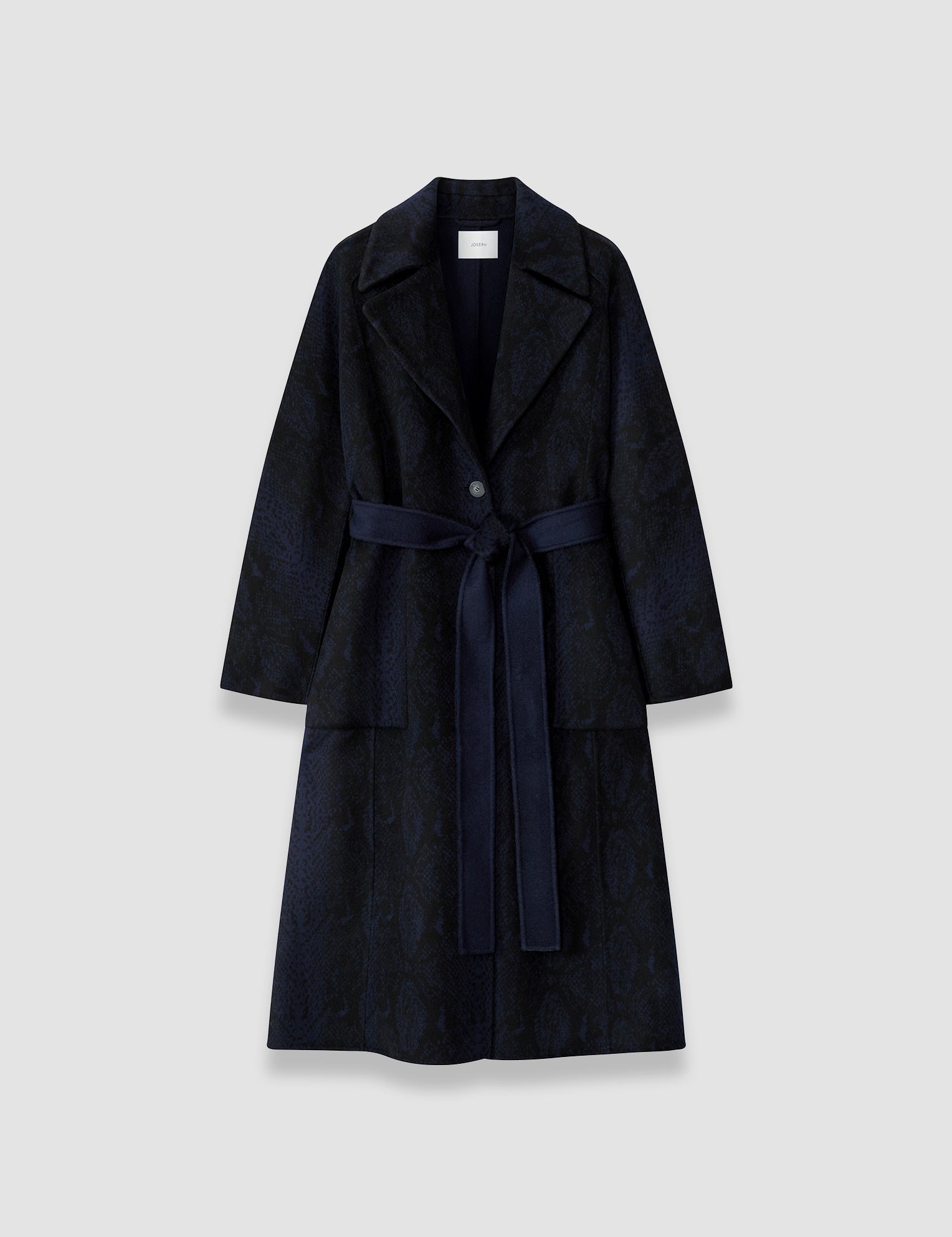 Blue Spencer Double Face Snake Jacquard Coat - Joseph