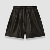 Black Suze Soft Nappa Leather Shorts - Joseph