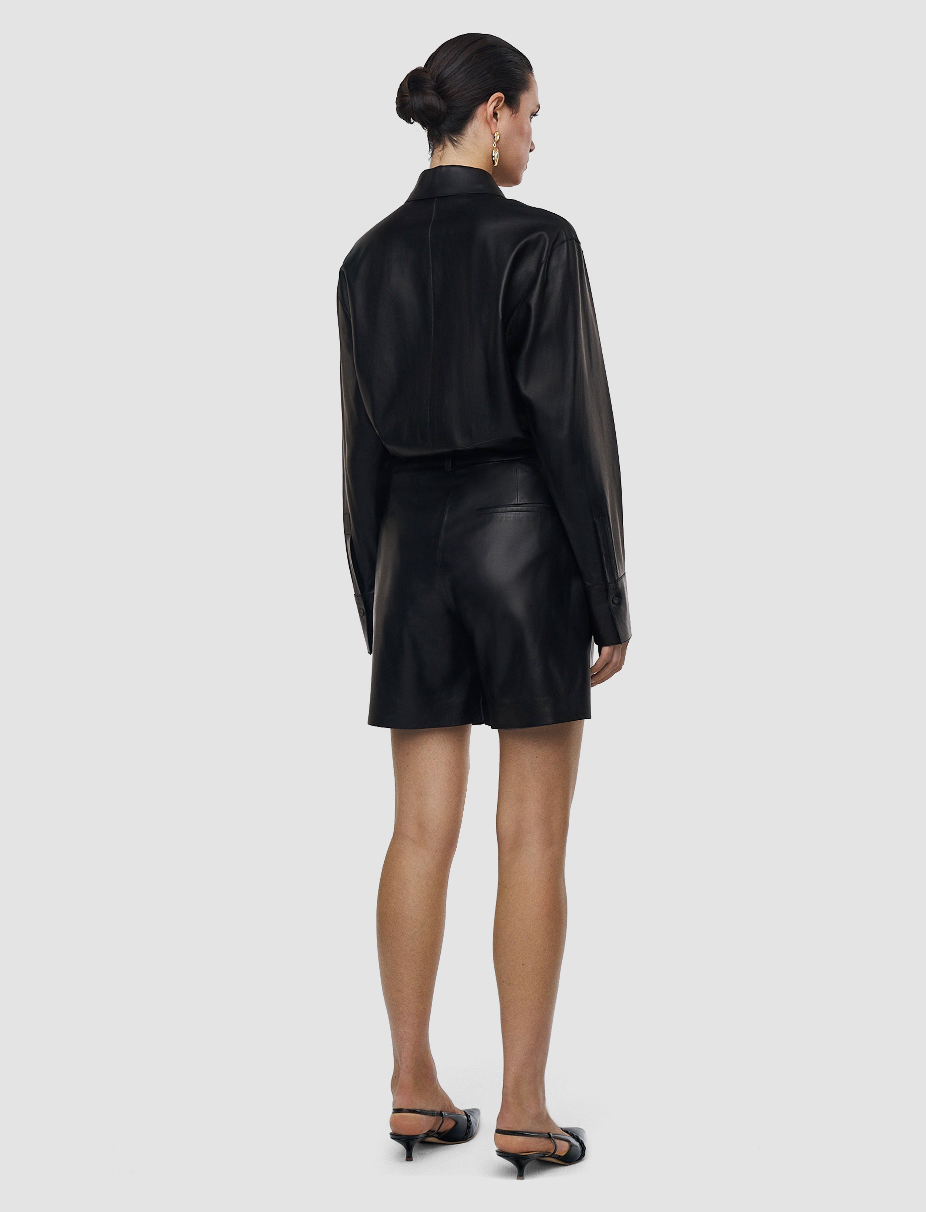 black-suze-soft-nappa-leather-shorts-JOSEPH