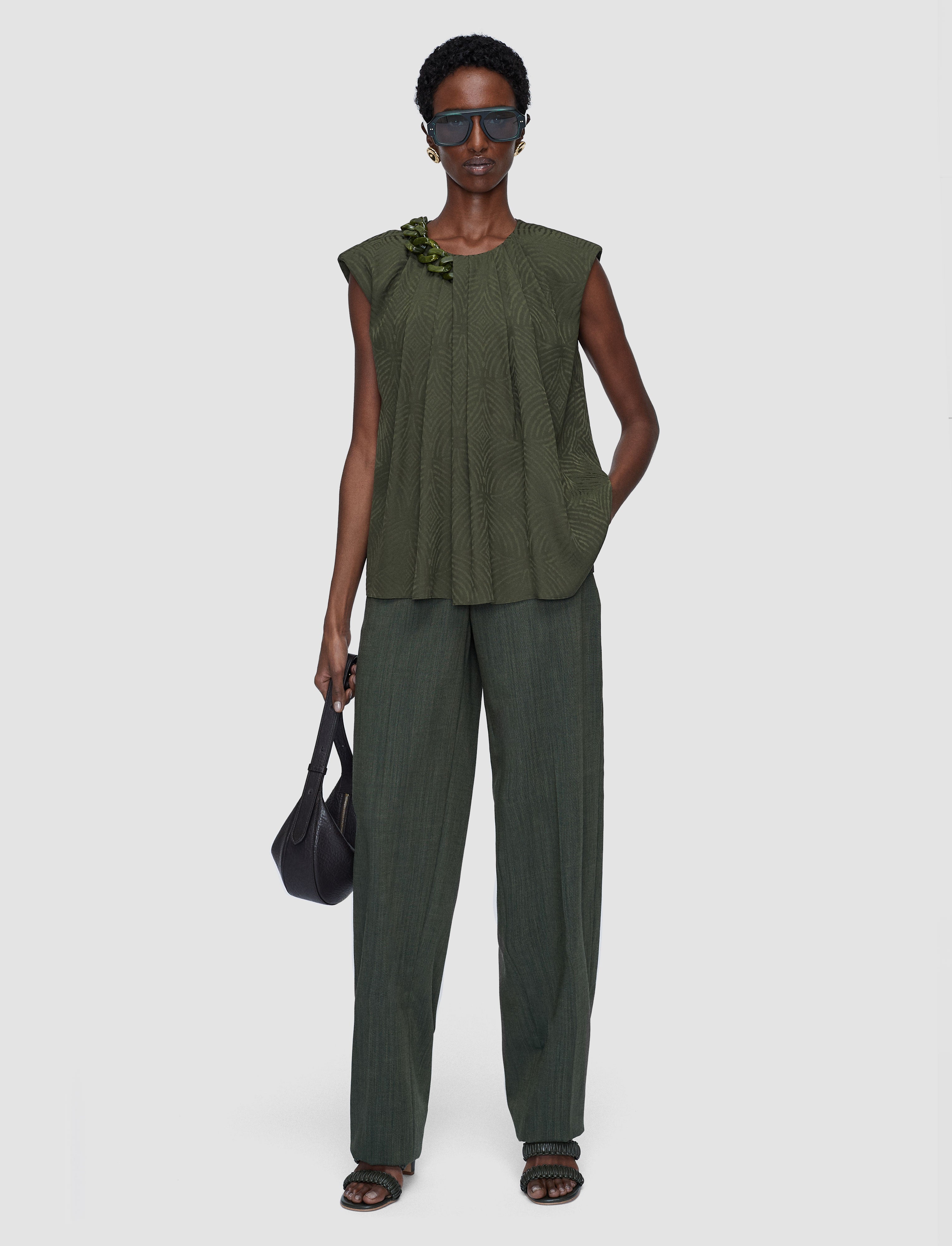 green-taddart-jacquard-silk-top-JOSEPH