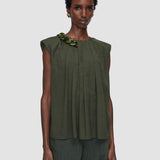 Green Taddart Jacquard Silk Top - Joseph