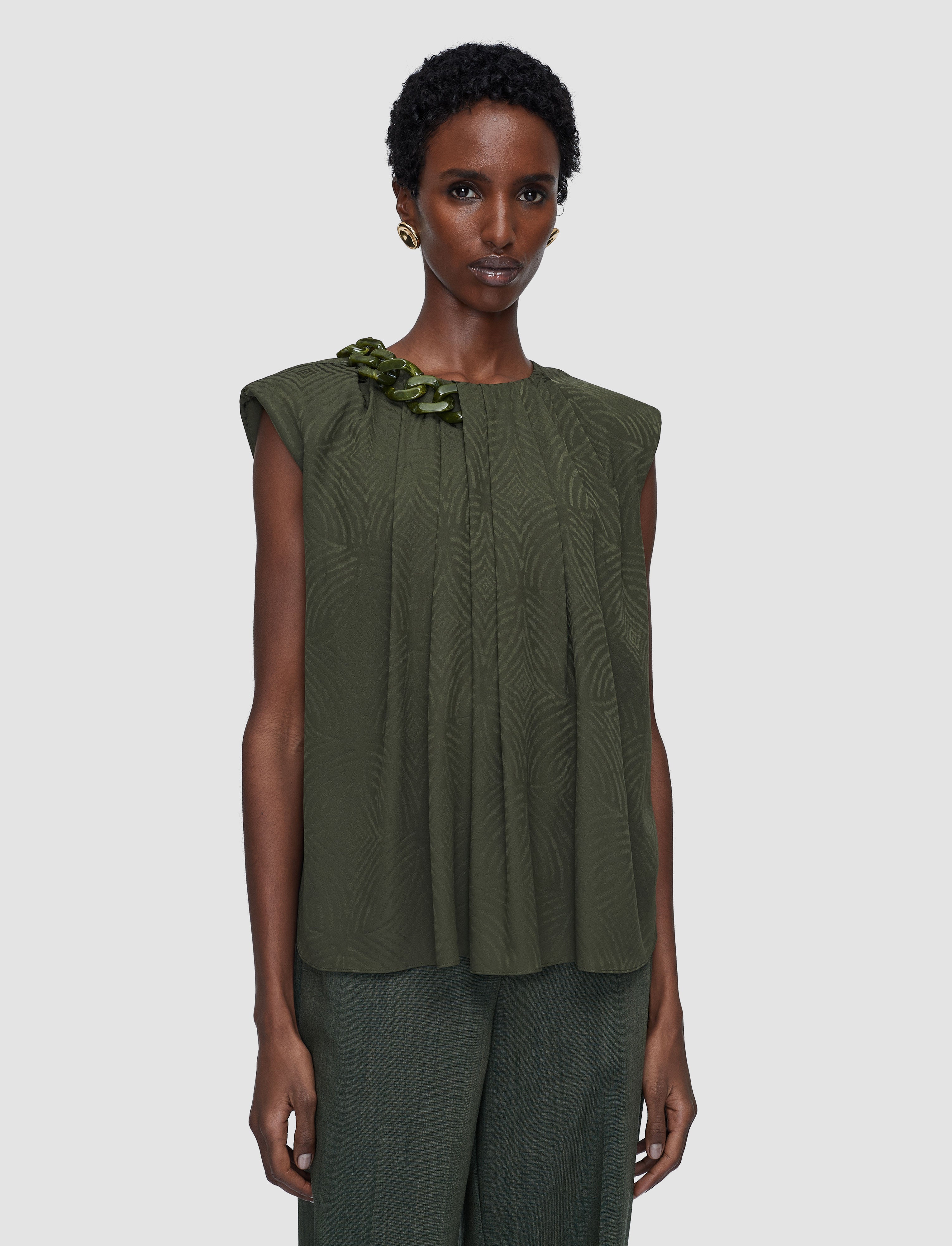 green-taddart-jacquard-silk-top-JOSEPH