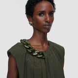 Green Taddart Jacquard Silk Top - Joseph