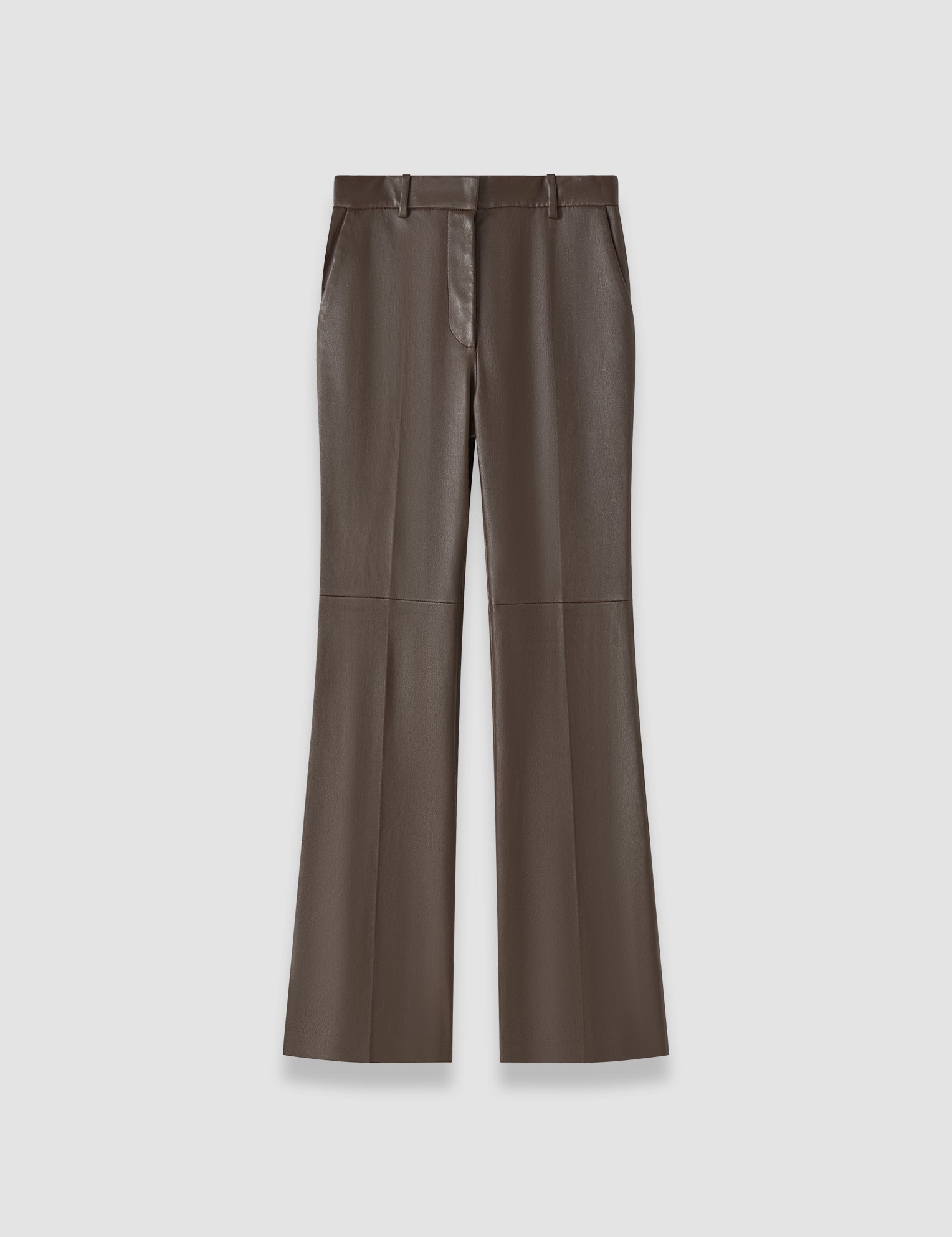 Brown Tafira Leather Stretch Trousers - Joseph