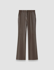 Brown Tafira Leather Stretch Trousers - Joseph