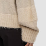 Beige Take Brushed Alpaca Polo Jumper - Joseph