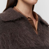 Brown Take Brushed Alpaca Striped Jumper - Joseph