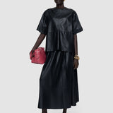 Black Tanjic Light Nappa Leather Top - Joseph