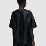 Black Tanjic Light Nappa Leather Top - Joseph