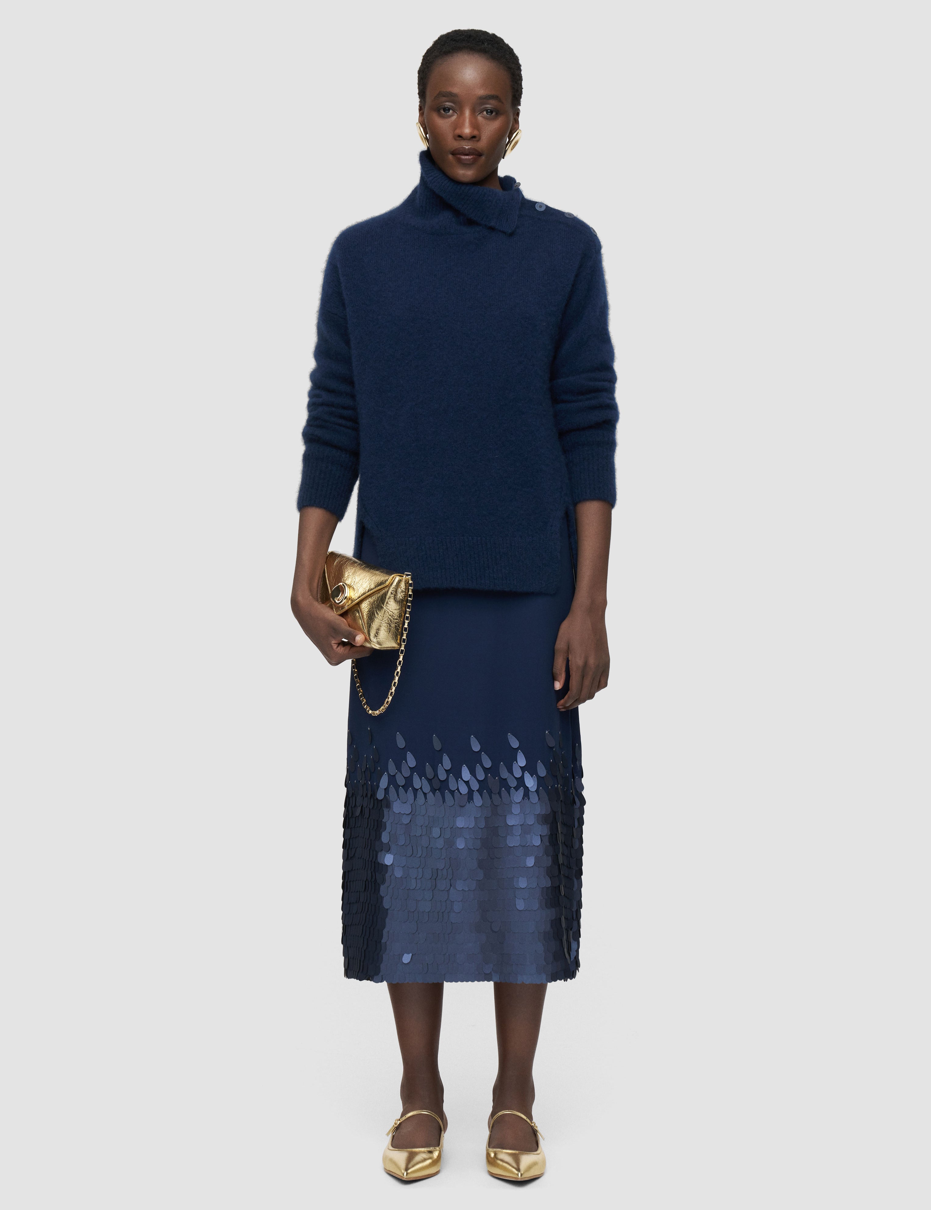Blue Terry Brushed Cashmere Silk Knitwear - Joseph