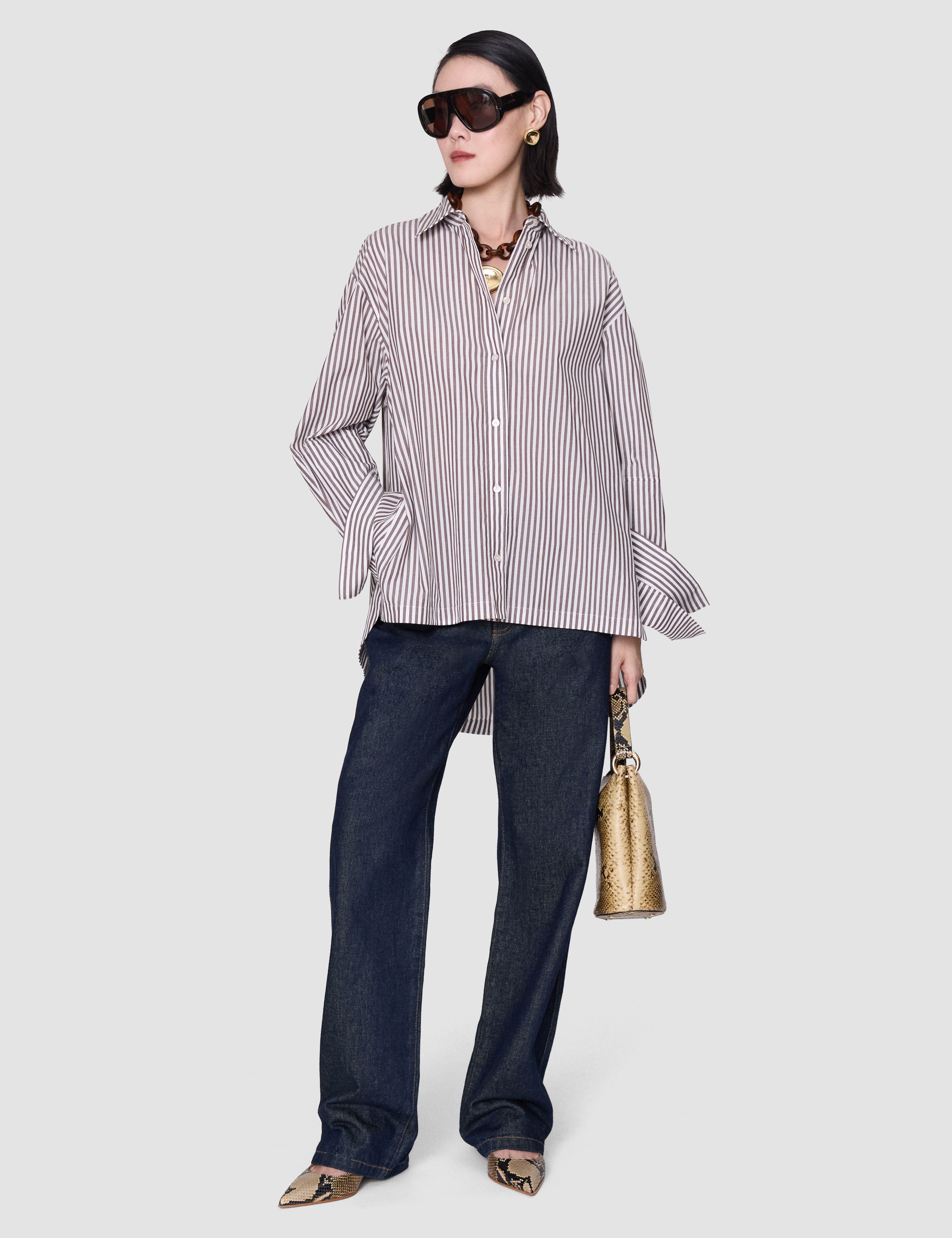 Multicolour Theia Cotton Stripe Shirt - Joseph