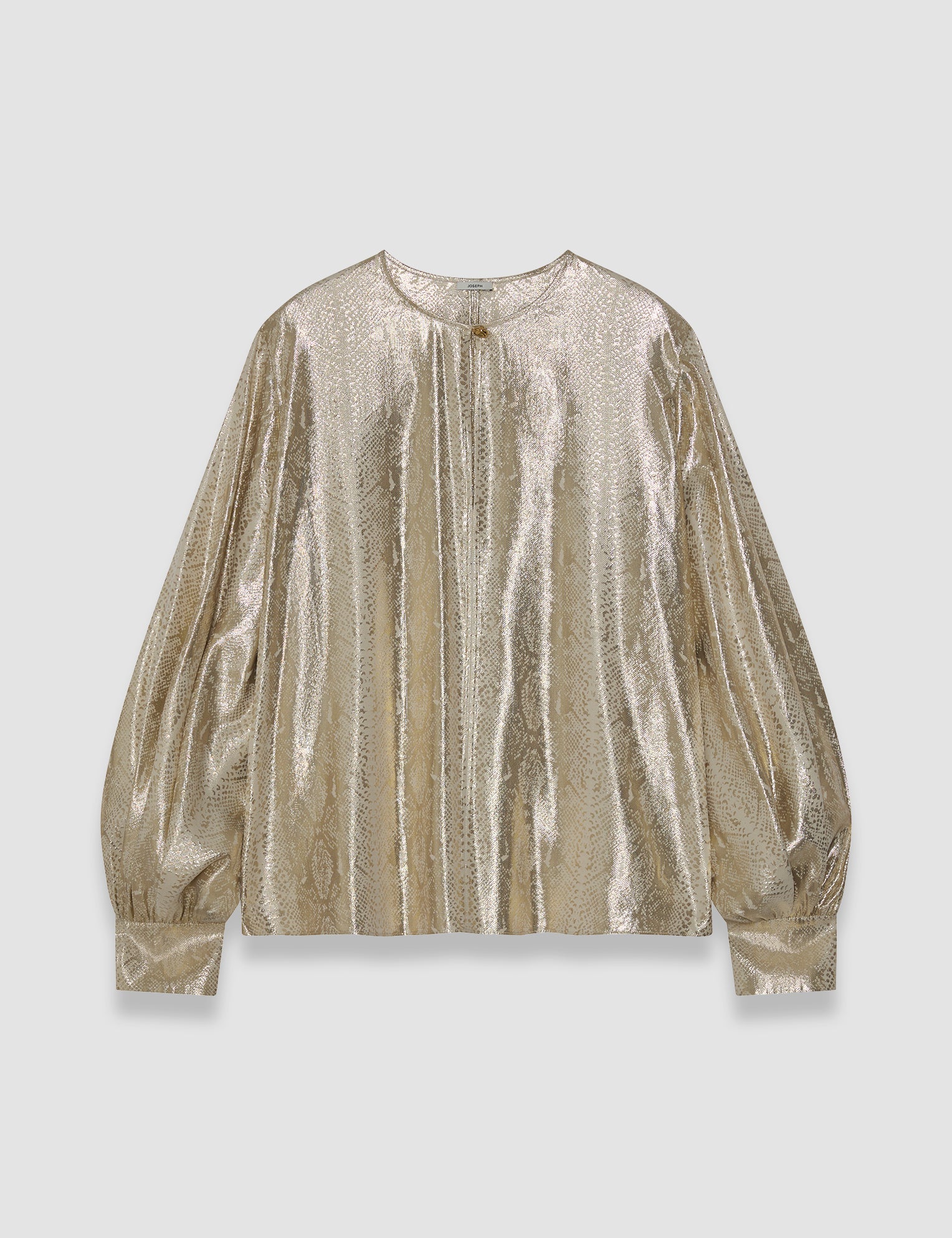 Gold Valerie Silk Snake Lame Blouse - Joseph