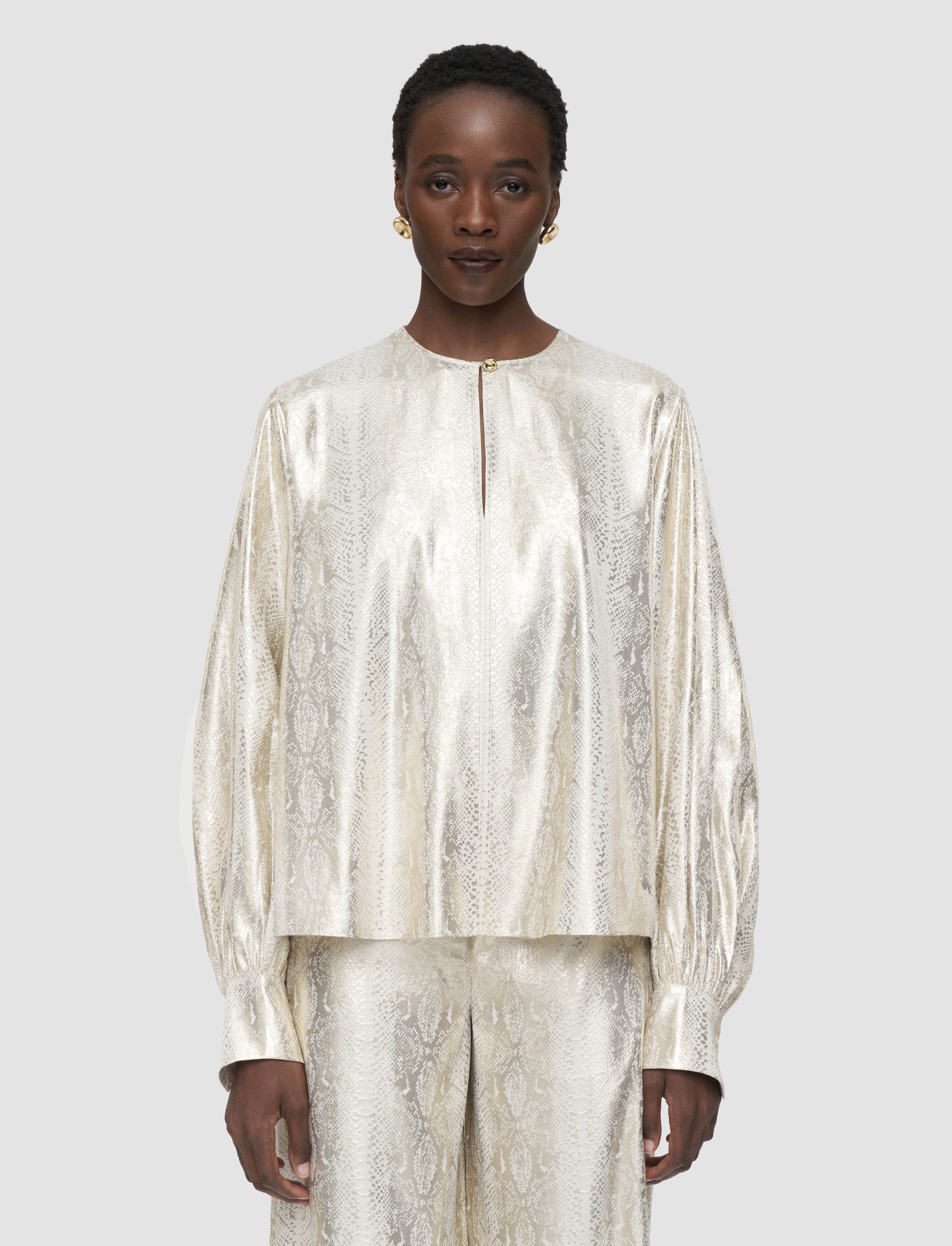gold-valerie-silk-snake-lame-blouse-JOSEPH