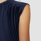 Volta Knit Weave Plissé Dress