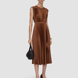 Volta Knit Weave Plissé Dress