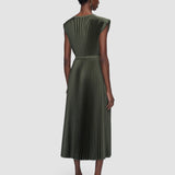 Green Volta Knit Weave Plissé Dress - Joseph